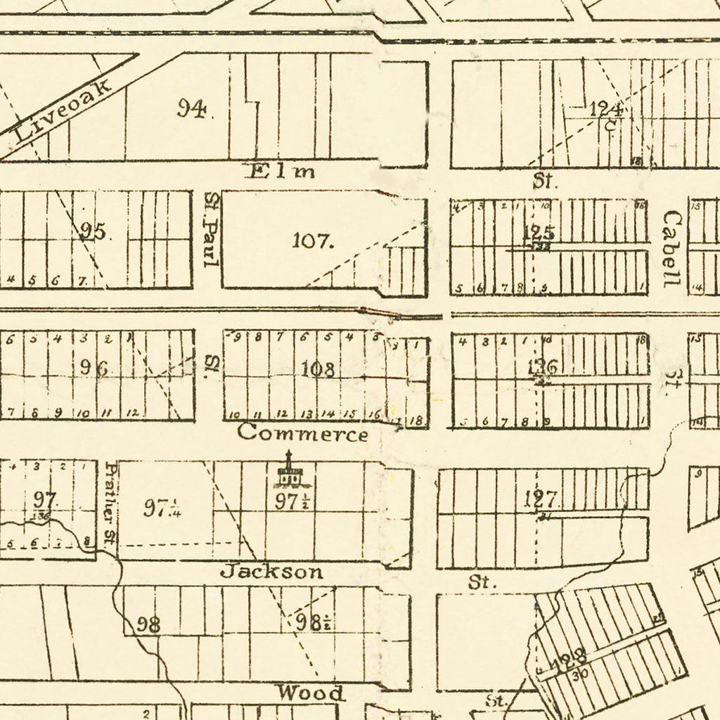 Vintage Map of Dallas, Texas 1878