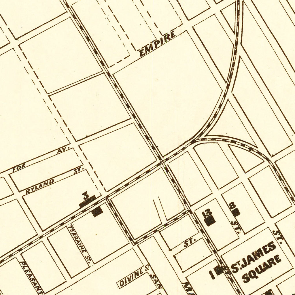 Vintage Map of San Jose, California 1872