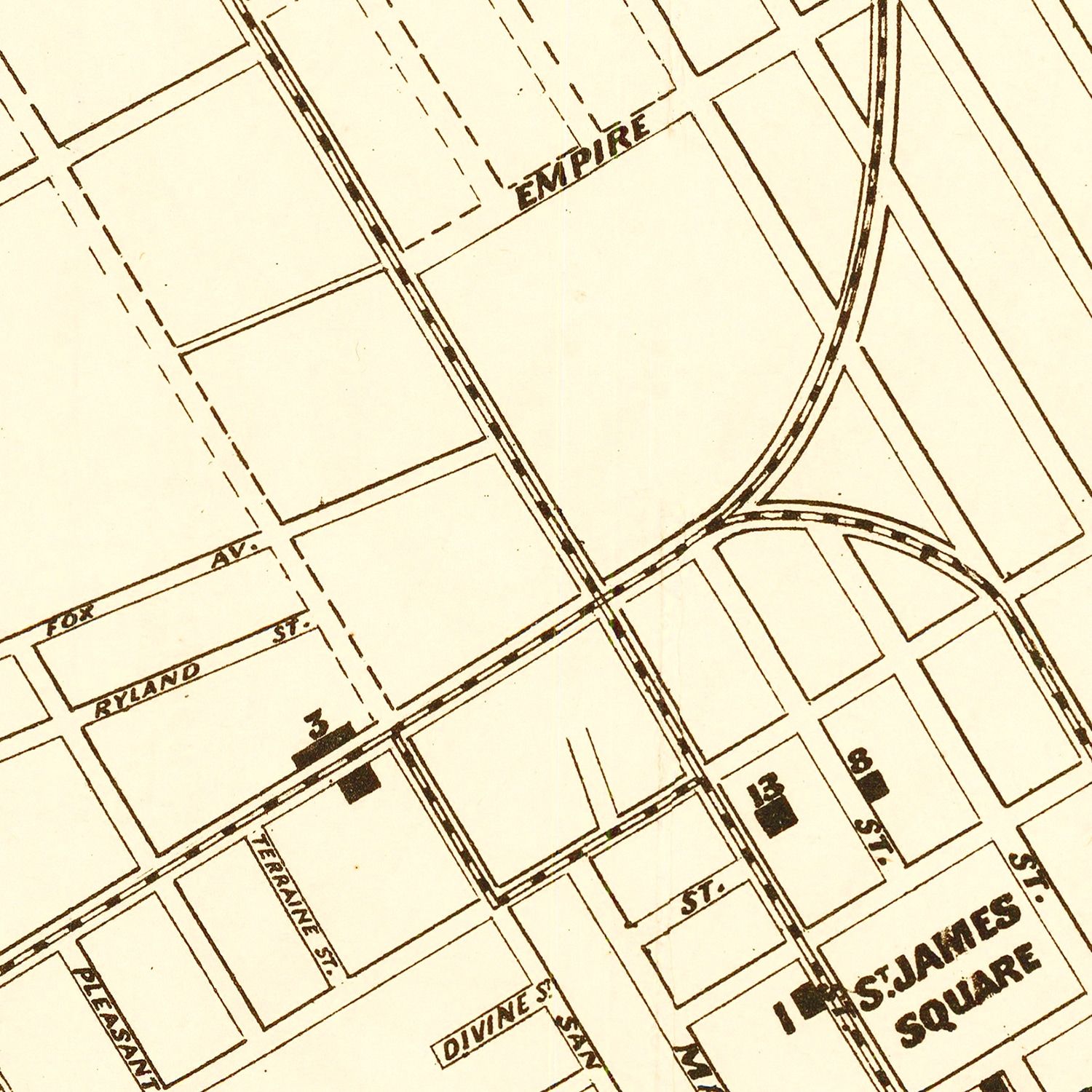 Vintage Map of San Jose, California 1872