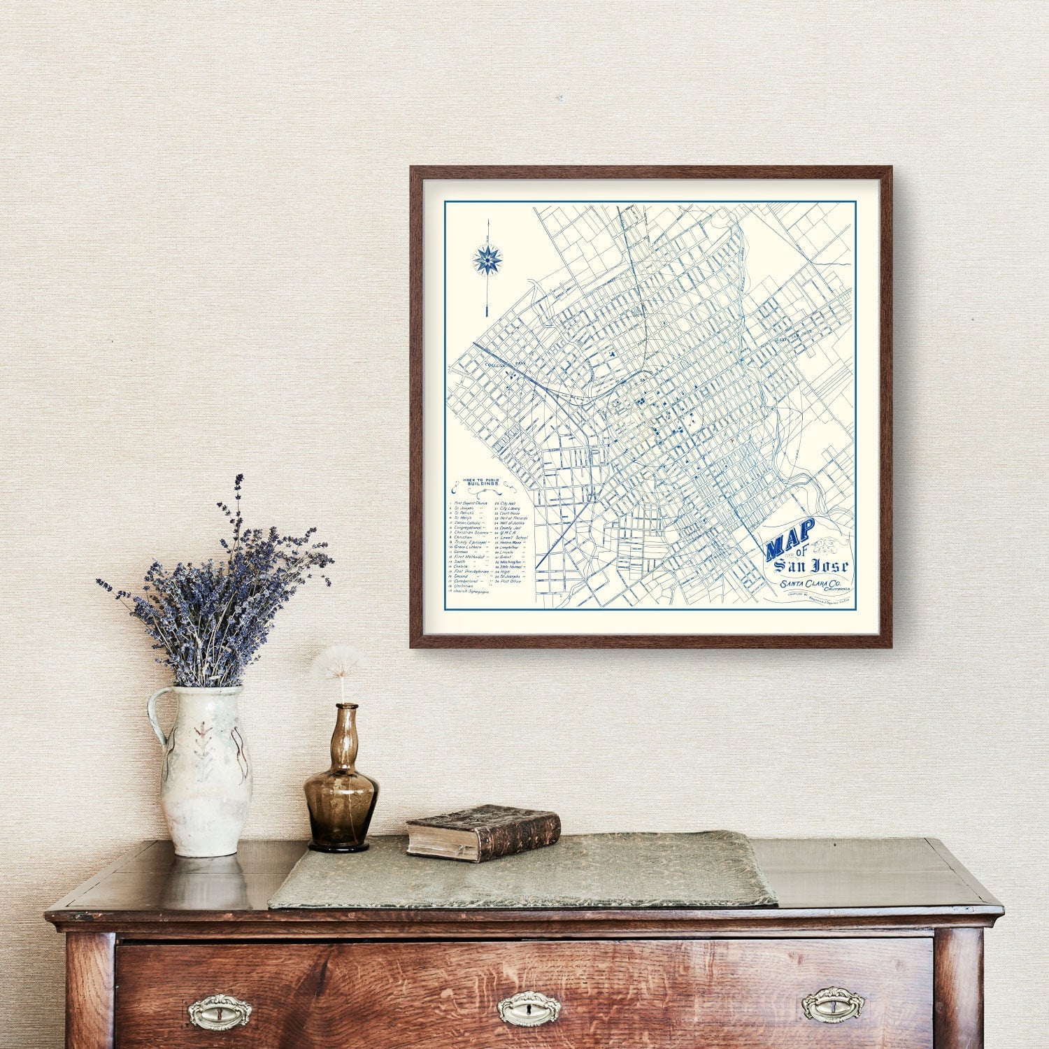 Vintage Map of San Jose, California 1909