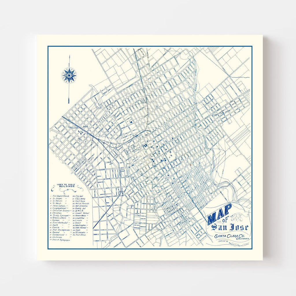 Vintage Map of San Jose, California 1909