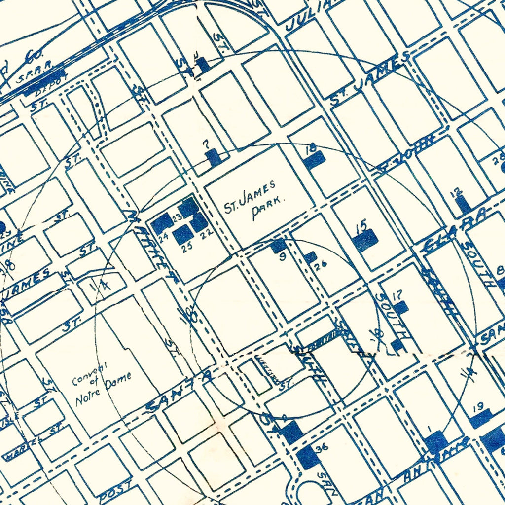 Vintage Map of San Jose, California 1909