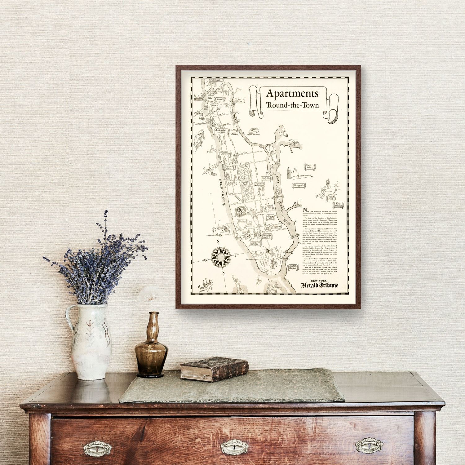 Vintage Map of Manhattan, New York 1935