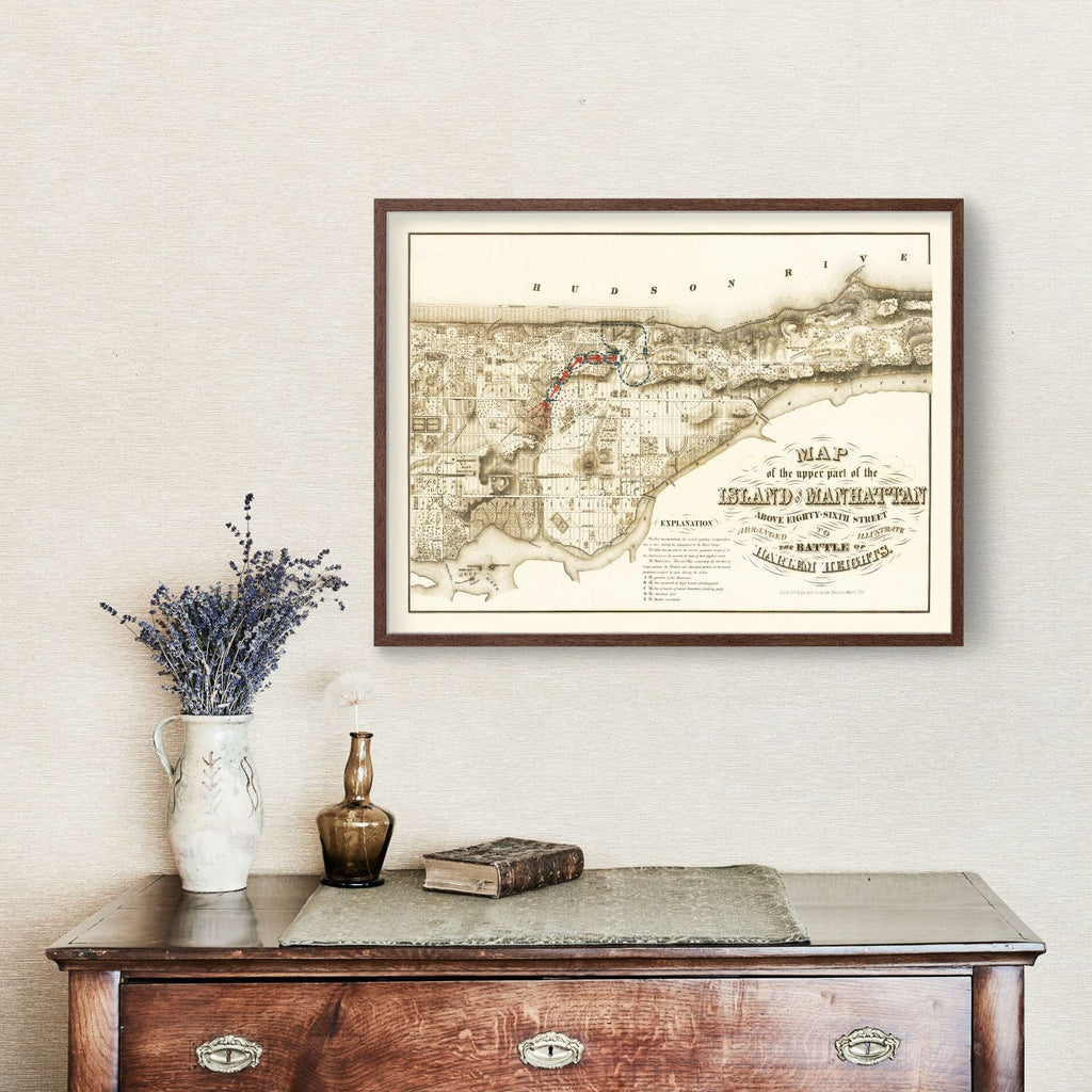 Vintage Map of Manhattan, New York 1868