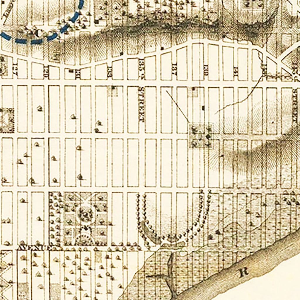 Vintage Map of Manhattan, New York 1868