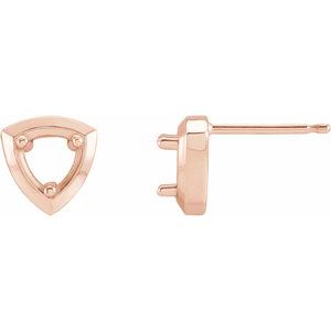 14K Rose Gold 4.5 mm Round Geometric Earring Mounting