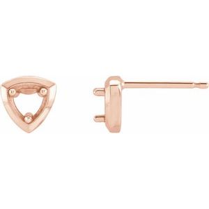 14K Rose Gold 4.1 mm Round Geometric Earring Mounting