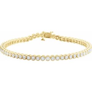 14K Yellow Gold 3 1/6 CTW Natural Diamond Line 7 1/4" Bracelet