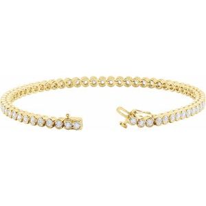 14K Yellow Gold 6 CTW Natural Diamond Line 7 1/4" Bracelet