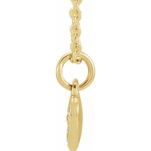 14K Yellow Gold .06 CTW Natural Diamond Petite Heart 16-18" Necklace
