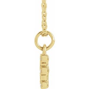 14K Yellow Gold .04 CTW Natural Diamond Petite Initial E 16-18" Necklace