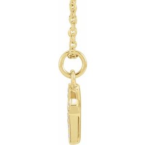 14K Yellow Gold .045 CTW Natural Diamond Petite Initial K 16-18" Necklace