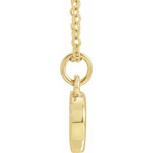 14K Yellow Gold .05 CTW Natural Diamond Petite Initial Q 16-18" Necklace