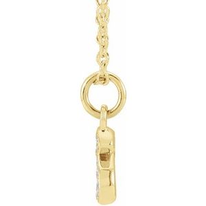 14K Yellow Gold .04 CTW Natural Diamond Petite Initial S 16-18" Necklace