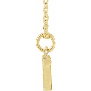 14K Yellow Gold .03 CTW Natural Diamond Petite Initial T 16-18" Necklace