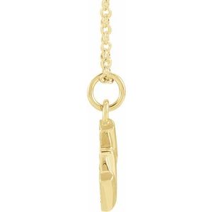 14K Yellow Gold .06 CTW Natural Diamond Petite Initial W 16-18" Necklace