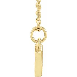 14K Yellow Gold .03 CTW Natural Diamond Petite Initial Y 16-18" Necklace