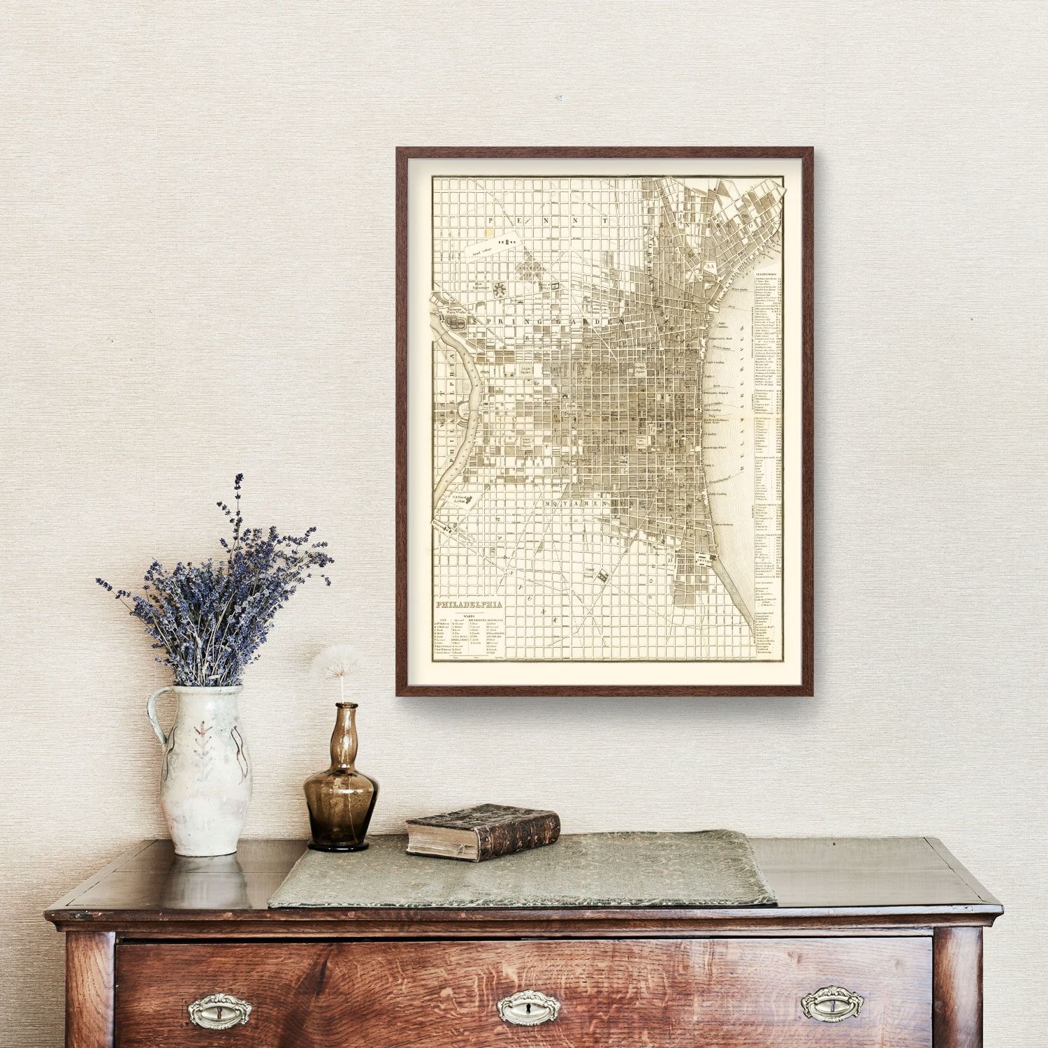 Vintage Map of Philadelphia, Pennsylvania 1846