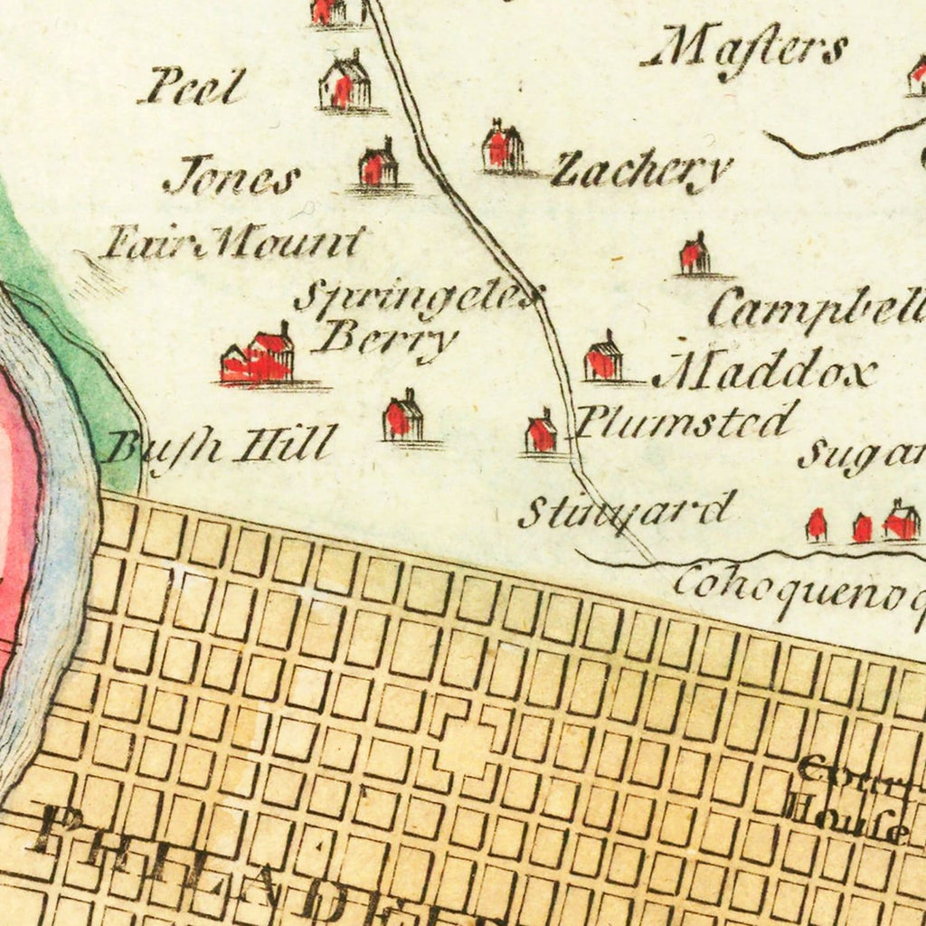 Vintage Map of Philadelphia, Pennsylvania 1753