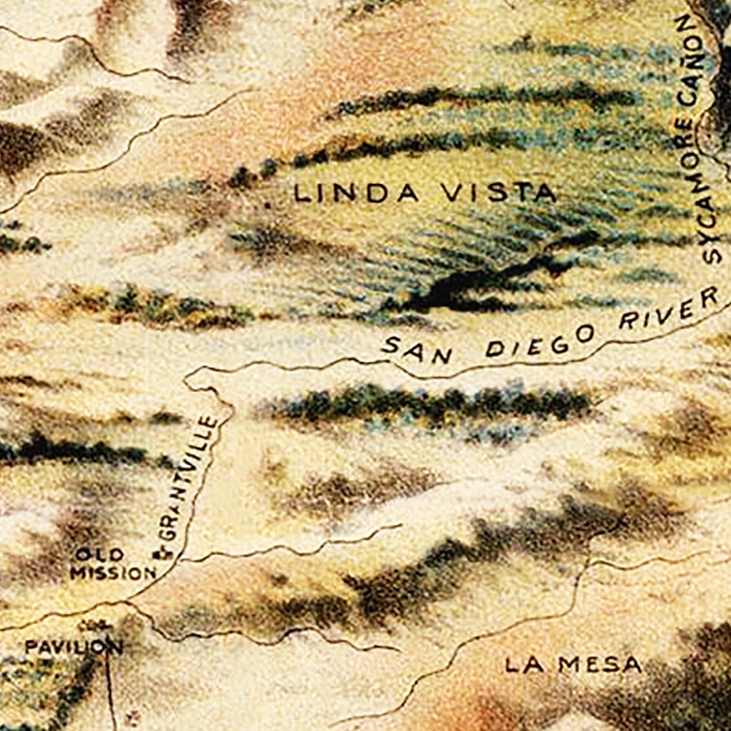 Vintage Map of San Diego Bay, California 1899