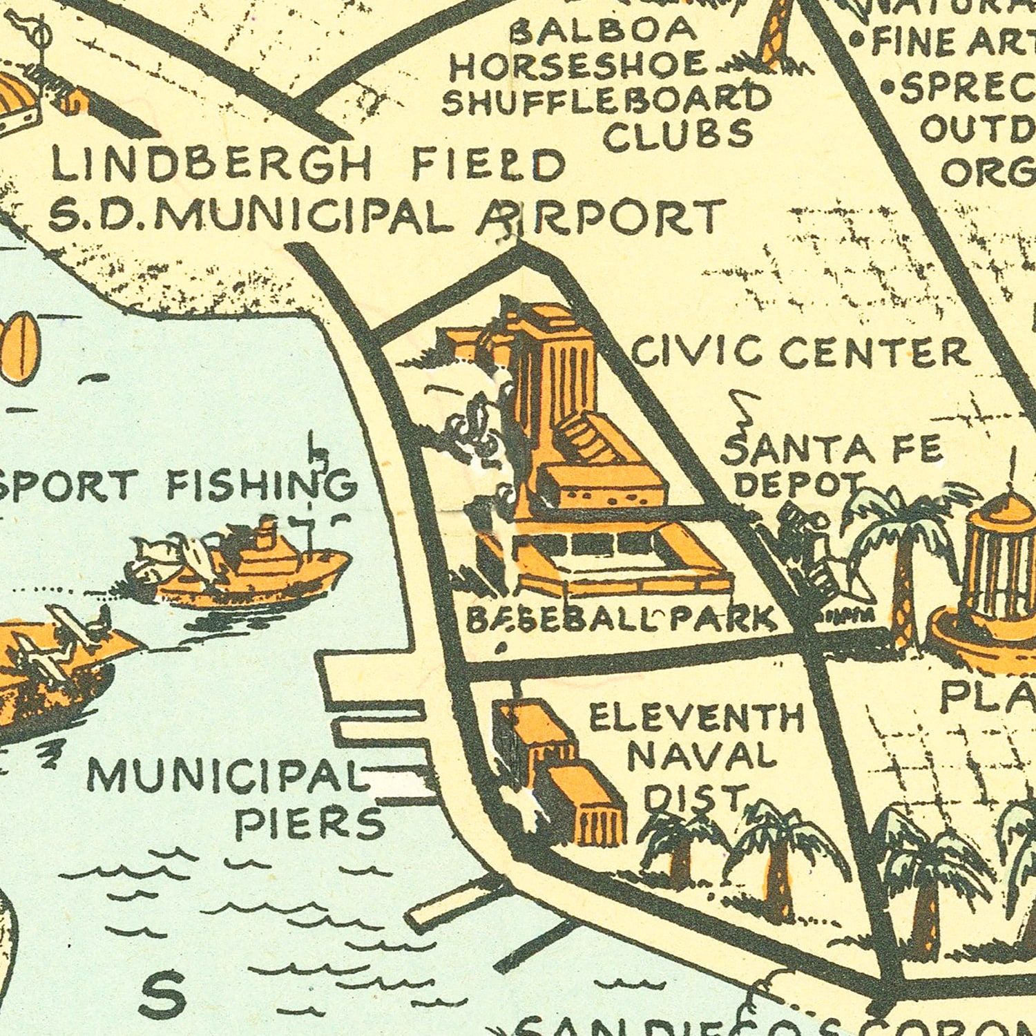 Vintage Map of San Diego County, California 1935