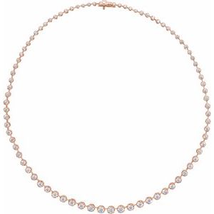 14K Rose Gold 6 3/4 CTW Lab-Grown Diamond Line 16" Necklace