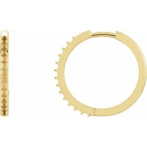 14K Yellow Gold 1.3 mm Round Accented 18 mm Hoop Earring Mounting