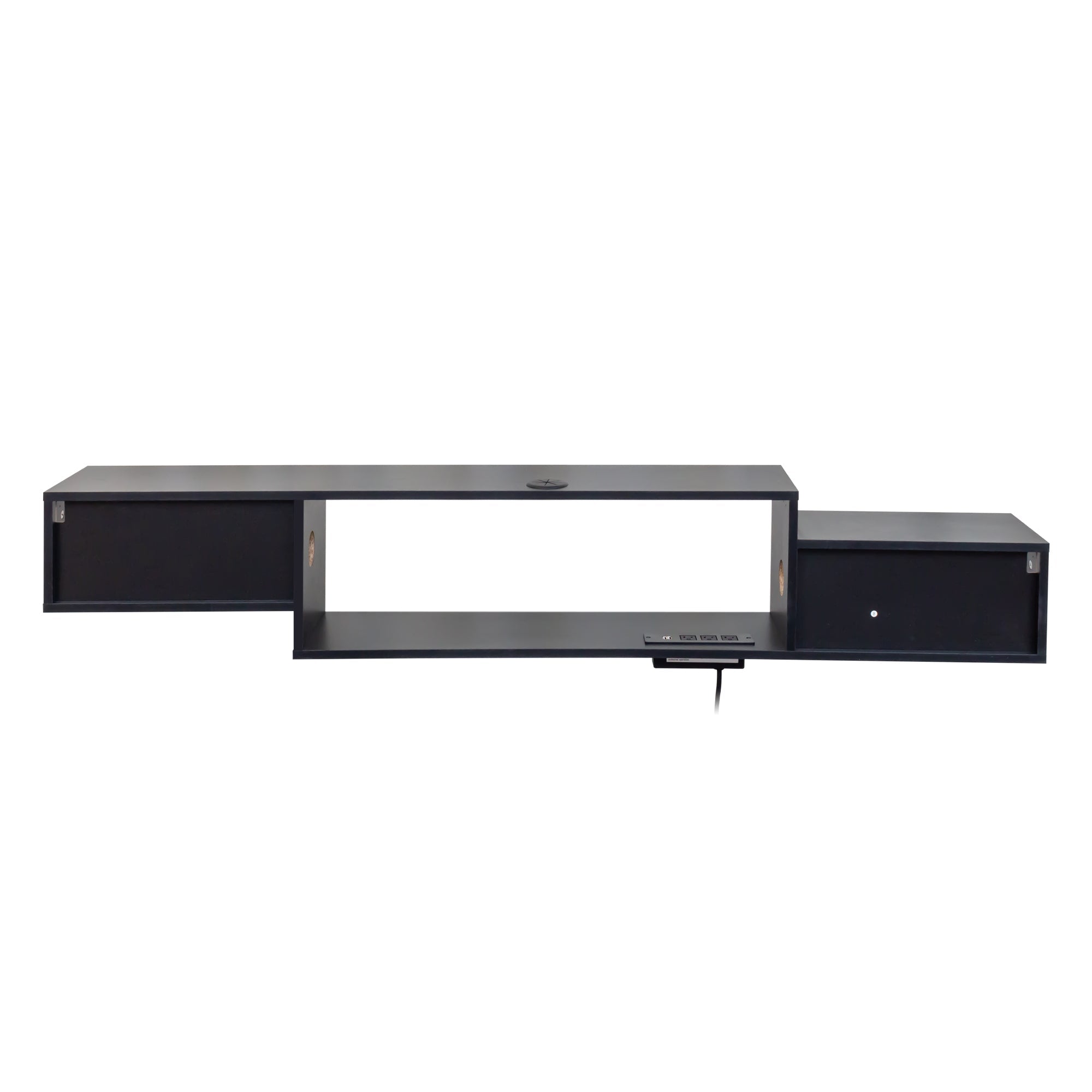 65.35in Wall Mounted Floating  TV Stand with 20 Color LEDs and Charging Station
