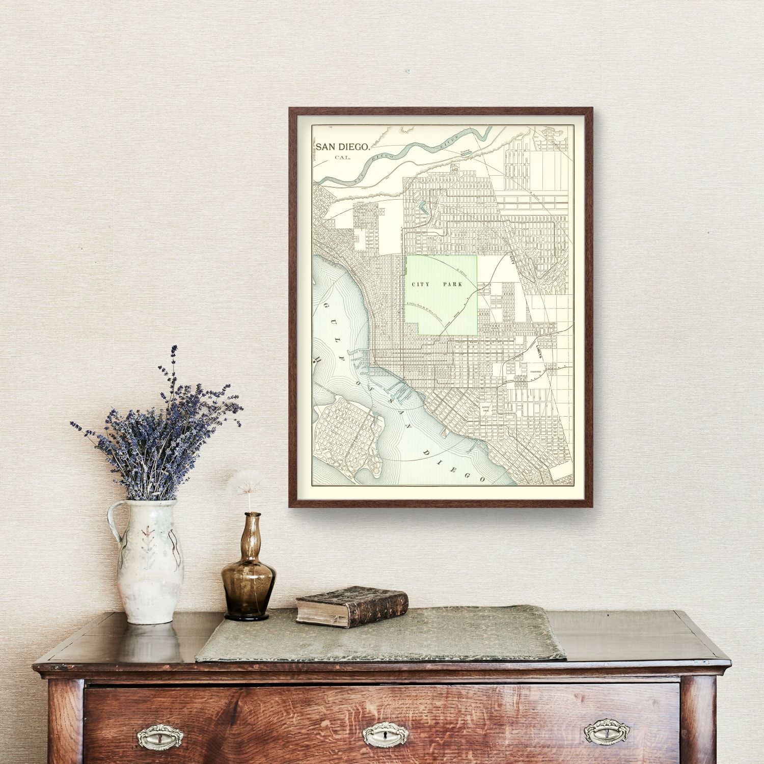 Vintage Map of San Diego, California 1912