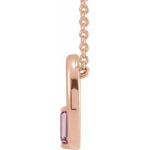 14K Rose Gold Natural Pink Tourmaline Circle 16-18" Necklace