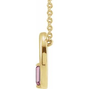 14K Rose Gold Natural Pink Tourmaline Circle 16-18" Necklace