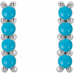 Sterling Silver Natural Turquoise Bar Earrings – image 2