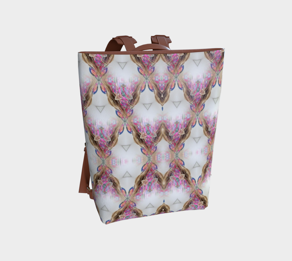Pink & Gold Elegant Design Vegan Leather Backpack