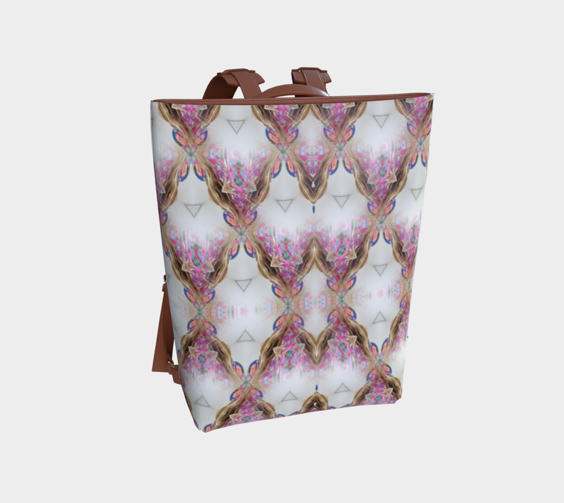 Pink & Gold Elegant Design Vegan Leather Backpack