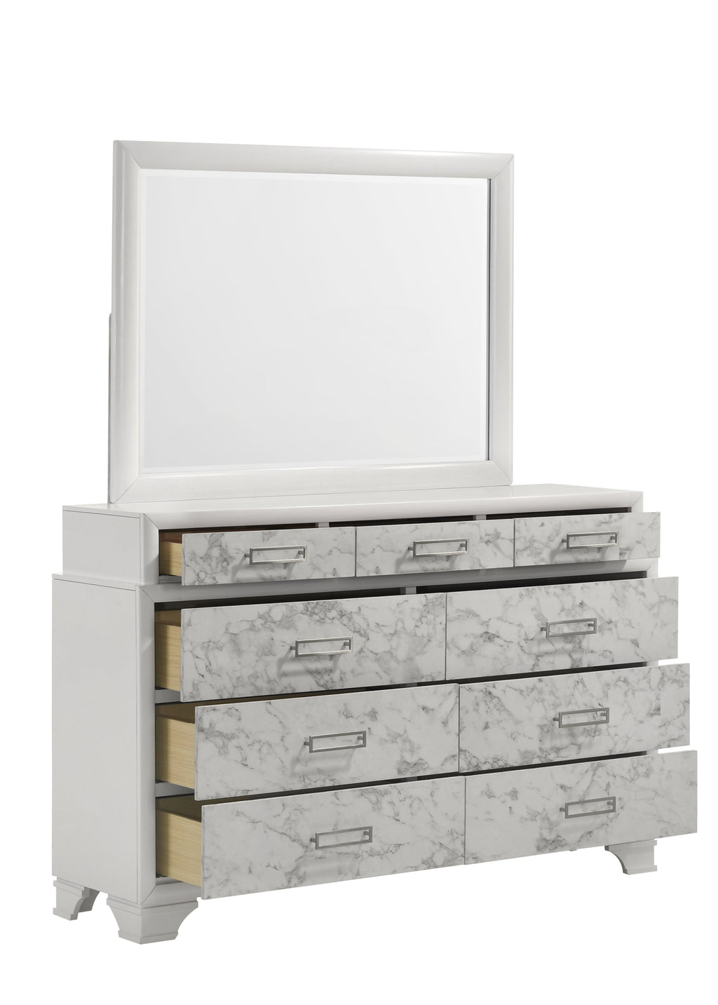 Soul Modern Style Queen 5PC Bedroom Set Made with wood in White(NJ Inventory)