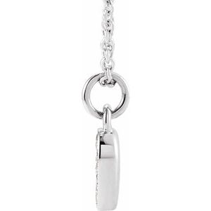 14K White Gold Petite Pav����.02 CTW Natural Diamond Numeral 1 16-18" Necklace
