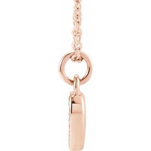 14K Rose Gold Petite Pav����.04 CTW Natural Diamond Numeral 9 16-18" Necklace