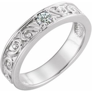 14K White Gold 1/4 CTW Natural Diamond Family Stackable Ring