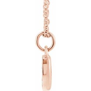 14K Rose Gold Petite Pav����.04 CTW Natural Diamond Numeral 0 16-18" Necklace