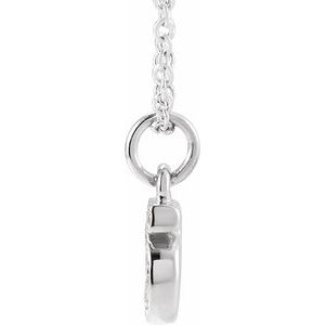 14K White Gold Petite Pav����.04 CTW Natural Diamond Numeral 5 16-18" Necklace