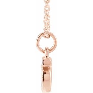 14K Rose Gold Petite Pav����.04 CTW Natural Diamond Numeral 5 16-18" Necklace