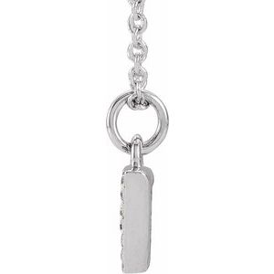 14K White Gold Petite Pav����.03 CTW Natural Diamond Numeral 7 16-18" Necklace