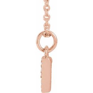 14K Rose Gold Petite Pav����.03 CTW Natural Diamond Numeral 7 16-18" Necklace