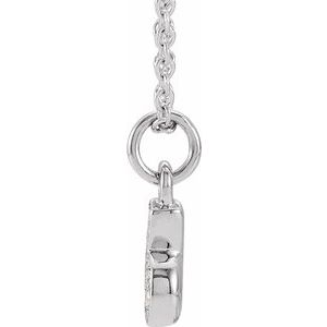 14K White Gold Petite Pav����.04 CTW Natural Diamond Numeral 6 16-18" Necklace