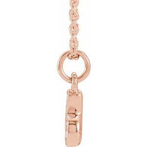 14K Rose Gold Petite Pav����.04 CTW Natural Diamond Numeral 6 16-18" Necklace