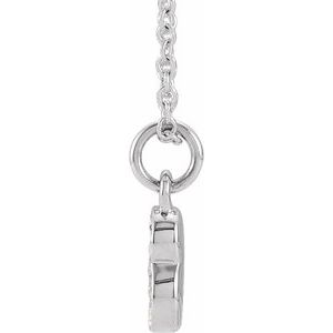 14K White Gold Petite Pav����.05 CTW Natural Diamond Numeral 8 16-18" Necklace
