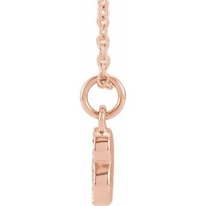 14K Rose Gold Petite Pav����.05 CTW Natural Diamond Numeral 8 16-18" Necklace