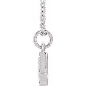14K White Gold Petite Pav����.03 CTW Natural Diamond Numeral 4 16-18" Necklace