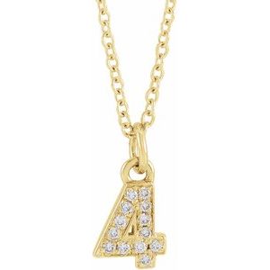 Petite Pavé® Accented Numeral Necklace