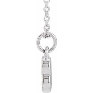14K White Gold Petite Pav����.04 CTW Natural Diamond Numeral 3 16-18" Necklace